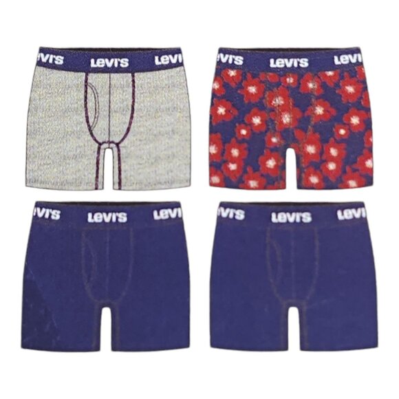 Levis Mens Boxer Briefs 4 Pack Cotton Stretch XL Navy & Gray Tag Free - Picture 3 of 6